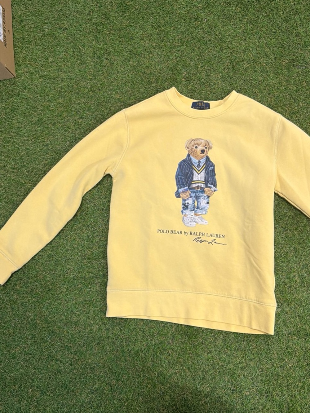 Polo by Ralph Lauren Yellow Polo Bear Crewneck Sweatshirt